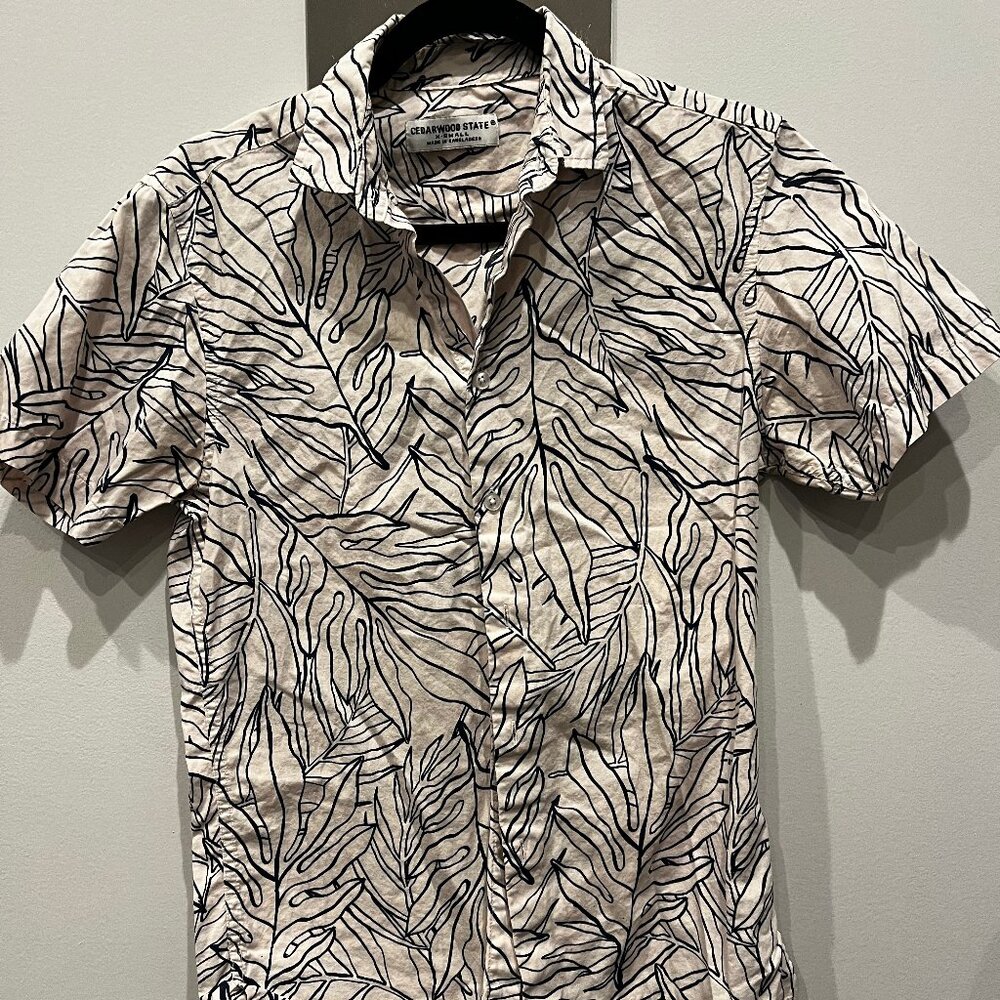 cedarwood state monstera button-up shirt